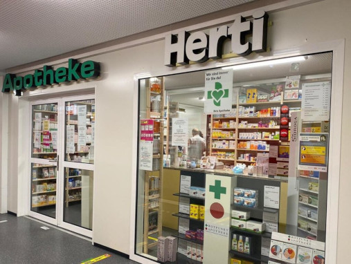 So sah die Hertiapotheke im Provisorium aus.