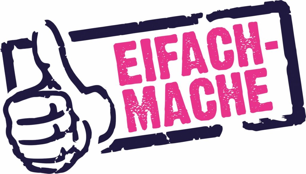 Das Logo von «eifach-mache» zeigt den Daumen hoch.