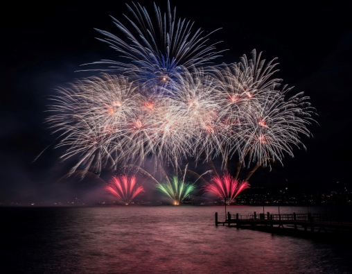 Silvesterfeuerwerke in Zürich.