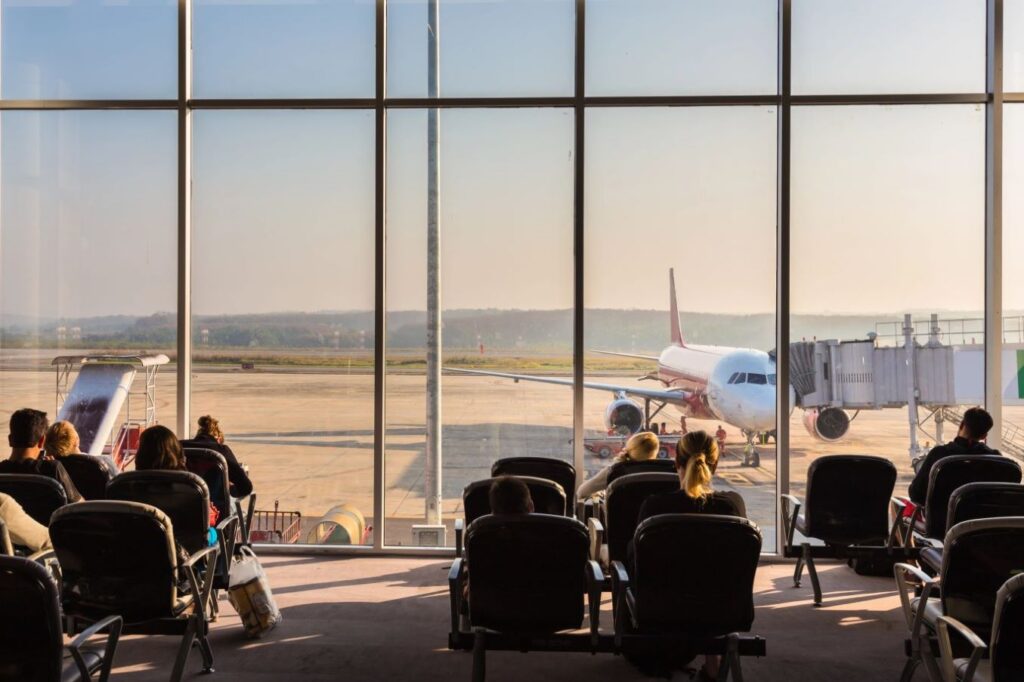 Fenster am Flughafen